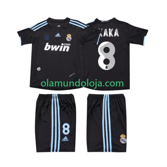 Camisola Real Madrid KAKA 8 2009 Retro Criança Equipamento Segundo 2010 Manga Curta